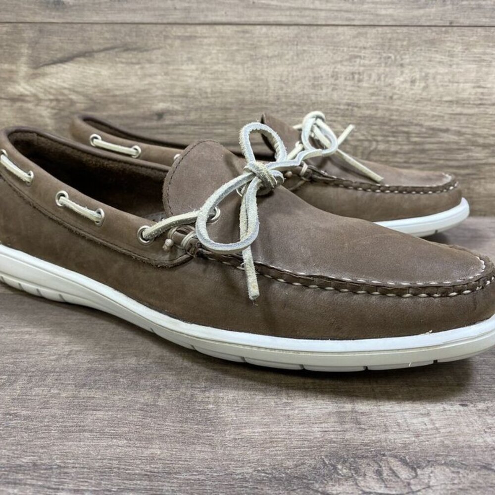 Allen Edmonds Ely Boat Shoes Leather Slip On Shoes Brown 50039 Mens Size 9.5 D